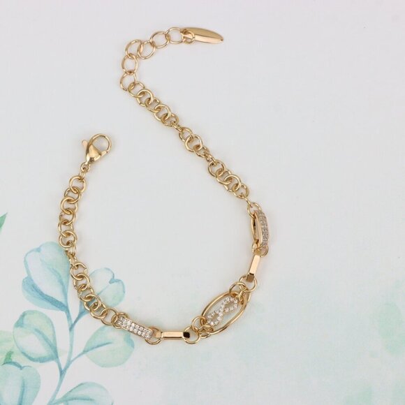 "Rose Gold Infinity Link Bracelet with Adjustable Chain, XPBL0930 - Picture 4 of 12
